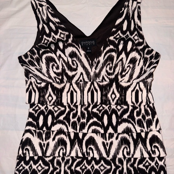 Enfocus Studio Brown and Off White Mini Dress - Picture 3 of 9